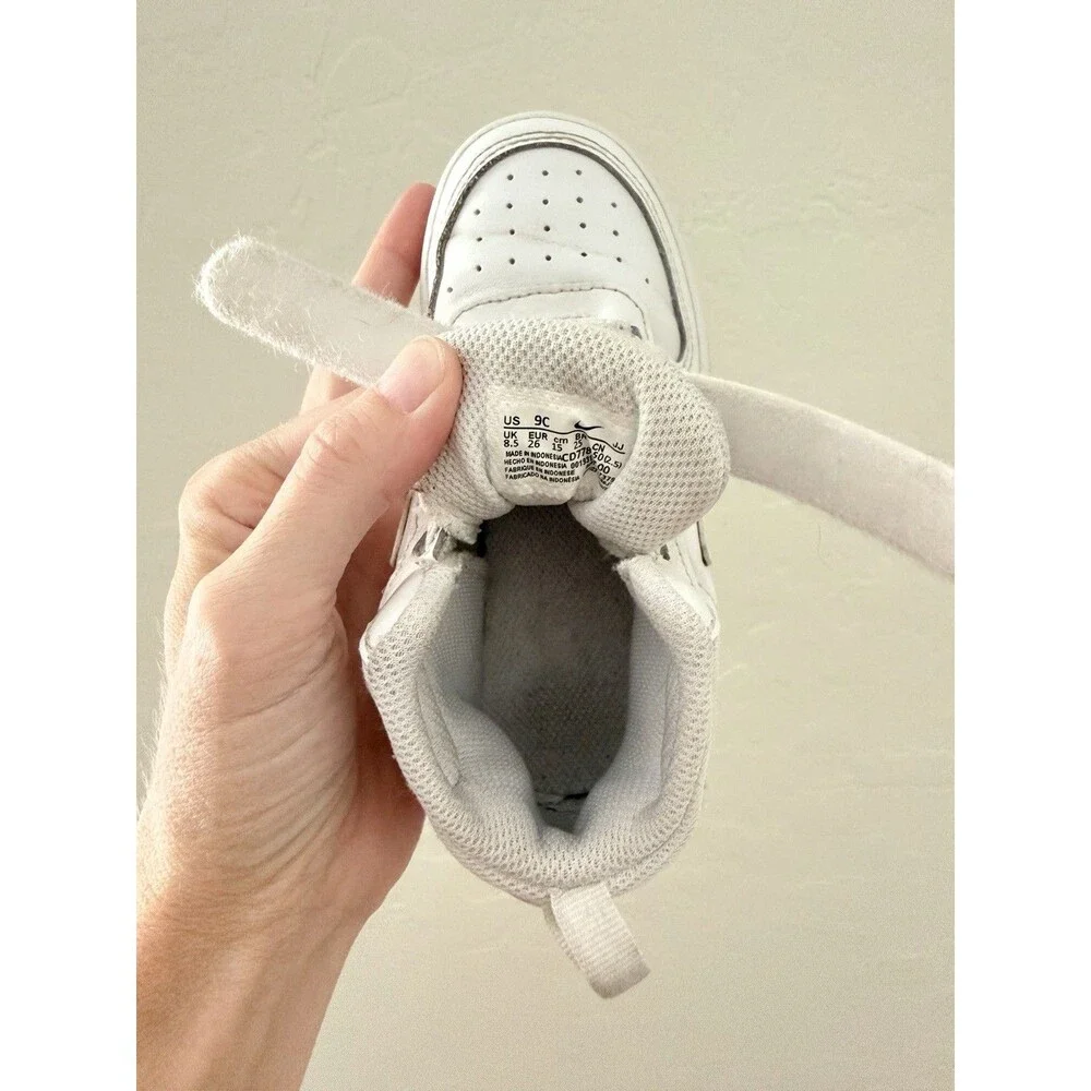 Nike Court Borough Mid 2 Toddler 9C White Mid Top Sneakers CD7782-100